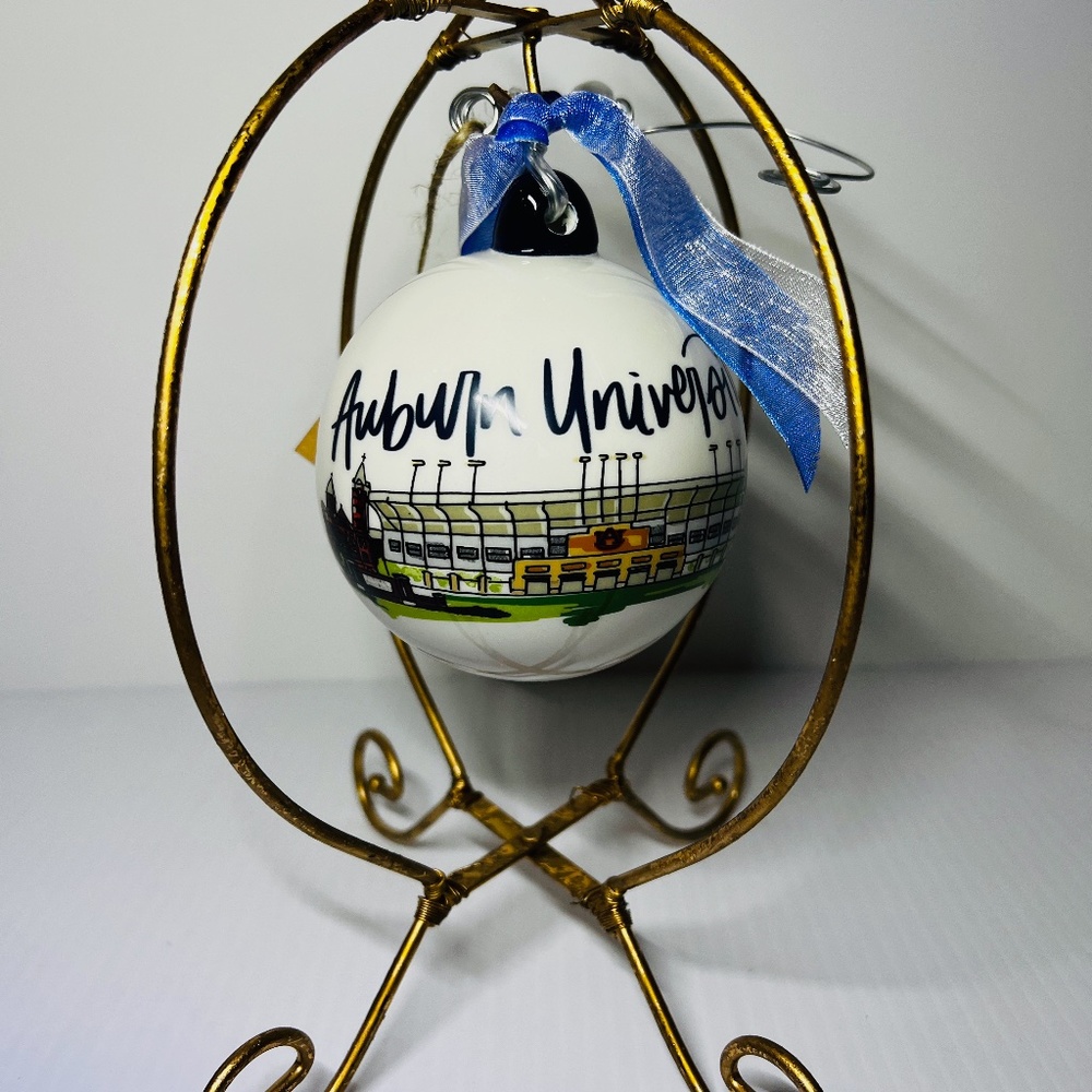 Auburn University War Eagle Christmas Ornament Glory Haus Kalyn Dunks Porcelain